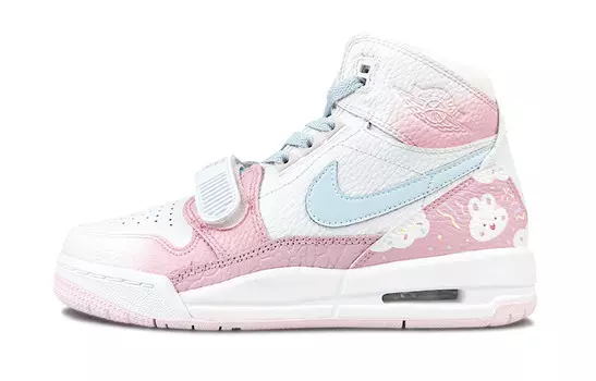Кроссовки Jordan Legacy 312 Vintage Basketball Shoes Women's High-top Pink, белый