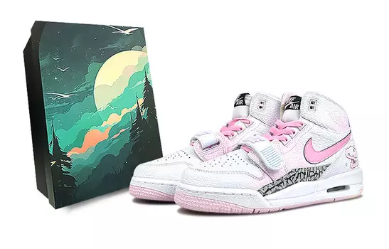 Кроссовки Jordan Legacy 312 Vintage Basketball Shoes Women's High-top Pink, белый