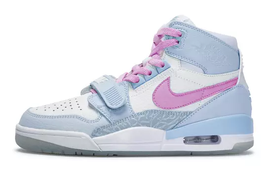 Кроссовки Jordan Legacy 312 Vintage Basketball Shoes Women's Mid-top Pink, синий/белый/розовый/красный
