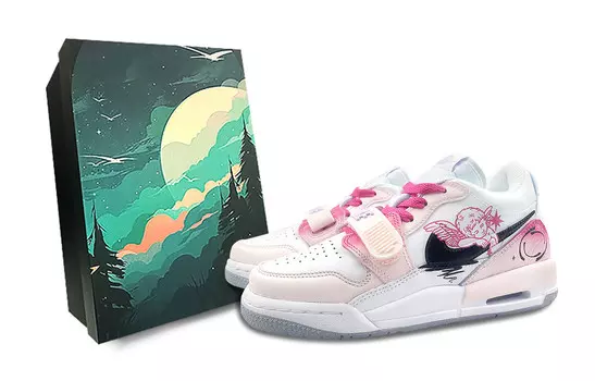 Кроссовки Jordan Legacy 312 Vintage Basketball Shoes Women's Low-top Pink/Black, белый