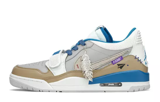 Кроссовки Jordan Legacy 312 Vintage Basketball Shoes Men Low-top Grey/brown/blue, голубой