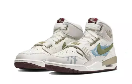 Кроссовки Jordan Legacy 312 Vintage Basketball Shoes Men High-top Green/White, зеленый