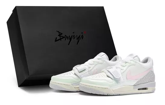 Кроссовки Jordan Legacy 312 Vintage Basketball Shoes Women's Low-top Green/Pink, белый/зеленый/розовый