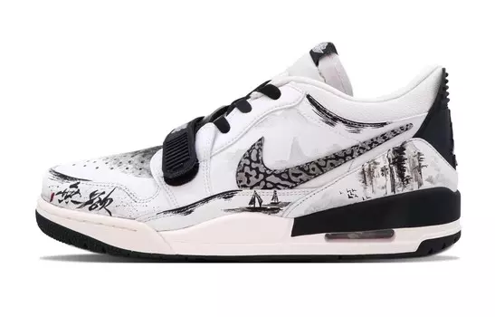 Кроссовки Jordan Legacy 312 Vintage Basketball Shoes Men Low-top Black, белый/черный