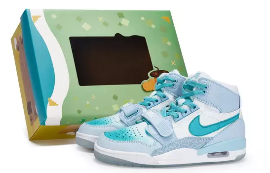 Кроссовки Jordan Legacy 312 Vintage Basketball Shoes Women's Mid-top Lake Blue, синий/белый