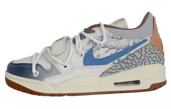 Кроссовки Jordan Legacy 312 Vintage Basketball Shoes Men Low-top Black Bleu, коричневый