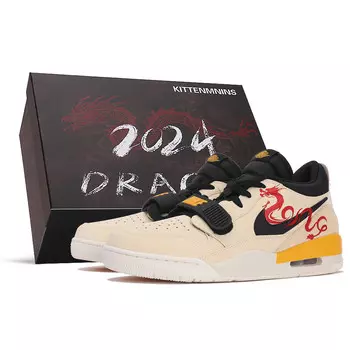 Кроссовки Jordan Legacy 312 Vintage Basketball Shoes Men Low-top Beige/black/red, бежевый/черный/красный