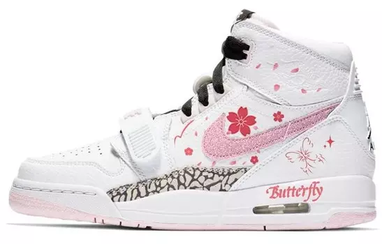 Кроссовки Jordan Legacy 312 Vintage Basketball Shoes Women's High-top Pink/white, розовый