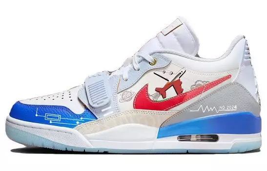 Кроссовки Jordan Legacy 312 Vintage Basketball Shoes Men Low-top Blue/white, синий