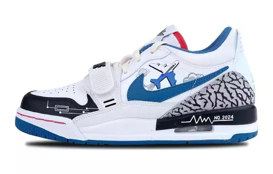 Кроссовки Jordan Legacy 312 Vintage Basketball Shoes GS Low-top Blue/white, синий