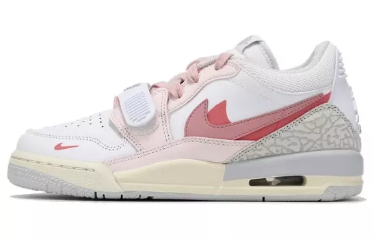 Кроссовки Jordan Legacy 312 Vintage Basketball Shoes Women's Low-top Pink/White, светло-серый