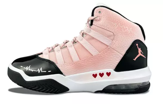 Кроссовки Jordan Max Aura 1 Vintage Basketball Shoes Women's High-top Pink/white/black/red, цвет Peach nude color