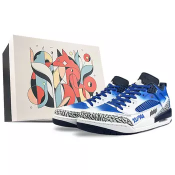 Кроссовки Jordan Spizike Vintage Basketball Shoes Men Low-top White, синий