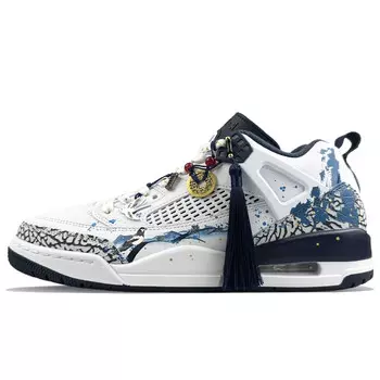 Кроссовки Jordan Spizike Vintage Basketball Shoes Men Low-top Blue, синий/белый