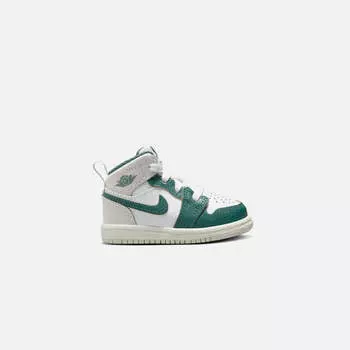 Кроссовки Jordan TD Air Jordan 1 Mid SE, цвет White/Oxidized Green/Sail/Neutral Grey