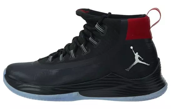 Кроссовки Jordan Ultra Fly 2 Black/Metallic Silver-Gym Red, черный/красный
