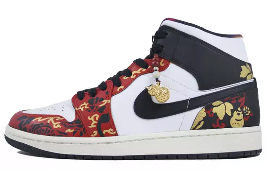 Кроссовки Jordan Vintage Basketball Shoes Men Mid-top Red, черный