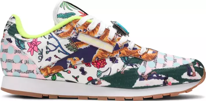 Кроссовки jurassic park x classic leather 'ian malcolm ' Reebok, многоцветный