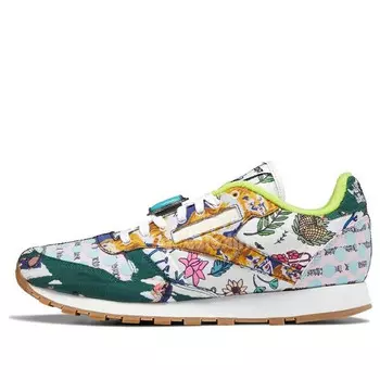 Кроссовки jurassic park x classic leather 'ian malcolm ' Reebok, белый