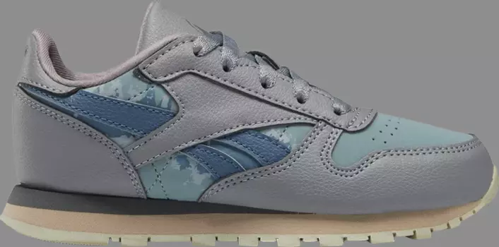 Кроссовки jurassic world x classic leather little kid 'blue and beta' Reebok, серый