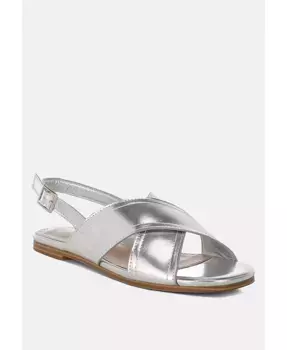 Кроссовки Kanon Metallic Pleather с перекрещивающимися ремешками Rag & Co, серебряный