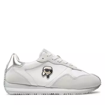 Кроссовки KARL LAGERFELD KL63930N White Lthr/Textile w/Silver 41S, белый
