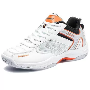 Кроссовки Kawasaki Badminton Shoes Unisex Low-top White/Orange, белый/оранжевый