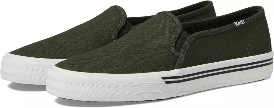 Кроссовки Keds Double Decker Slip On, цвет Olive Canvas