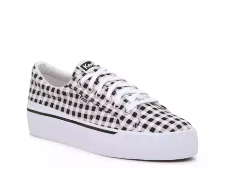 Кроссовки Keds Jump Kick Duo Platform Sneaker — женские, с принтом в белую клетку