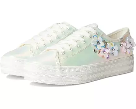 Кроссовки Keds Triple Kick Canvas, цвет Snow White / Iridescent Leather