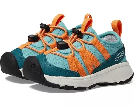 Кроссовки KEEN Kids Motozoa Comfortable Easy On Breathable Lightweight Athletic, цвет Legion Blue/Tangerine