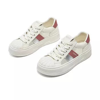 Кроссовки KEKAFU Skateboarding Shoes Women's Low-top, бежевый/красный