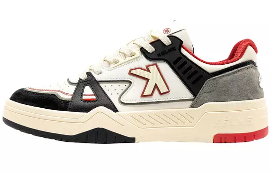 Кроссовки KELME Skateboarding Shoes Unisex Low-top White, Black, Red, черный/белый/красный