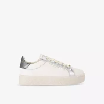 Кроссовки kensington cupsole из кожи с тиснением логотипа Kurt Geiger London, серебряный