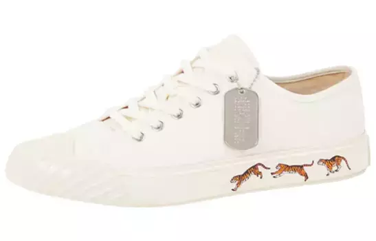 Кроссовки Kenzo School Low Top Tiger Sole, белвый
