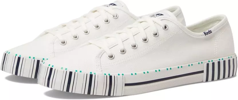 Кроссовки Kickstart Lace Up Keds, цвет White/Navy Tennis Stripe