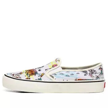 Кроссовки kide slip-on surf white Vans, белый