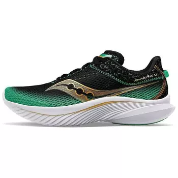 Кроссовки Kinvara 14 унисекс с низким верхом, цвет черный/зеленый Saucony