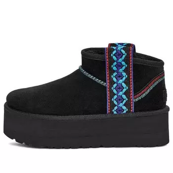 Кроссовки классические ультра мини плетеные plat Ugg, черный