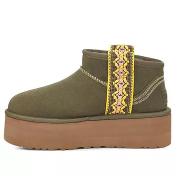 Кроссовки классические ультра мини плетеные plat Ugg, зеленый