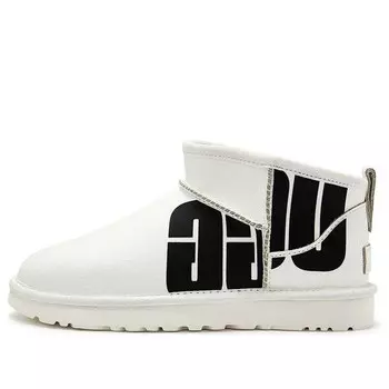 Кроссовки классические ультра мини сломанный логотип Ugg, белый