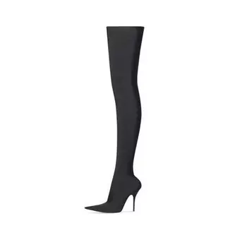 Кроссовки knife 110mm over the knee boots 'black matte spandex' Balenciaga, черный
