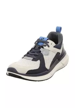 Кроссовки колор блок, кожа, мужские Ecco, цвет Shadow White/ Ni
