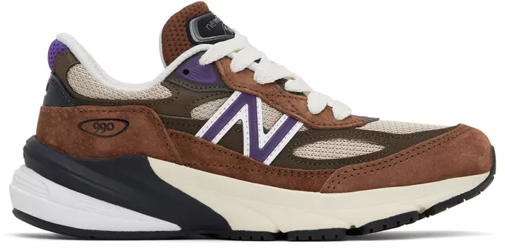 Кроссовки коричневого и бежевого цвета, произведенные в США, 990v6 New Balance