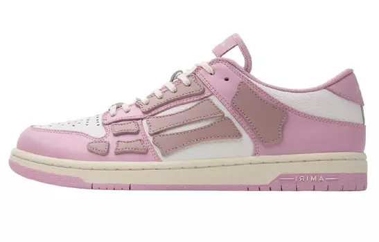 Кроссовки кожаные Amiri Skel, белый / розовый