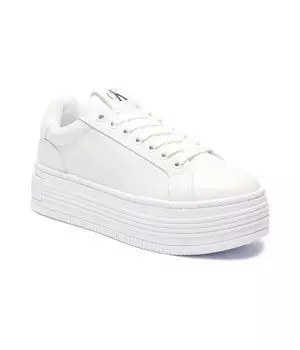 Кроссовки кожаные Calvin Klein Jeans на платформе, белый