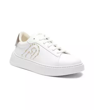 Кроссовки кожаные Furla женские, белый / золотой