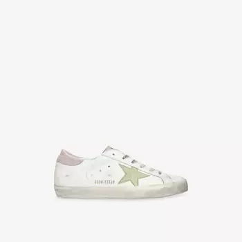 Кроссовки кожаные Golden Goose Super-Star, белый / розовый