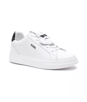 Кроссовки кожаные Karl Lagerfeld Kids с логотипом, белый