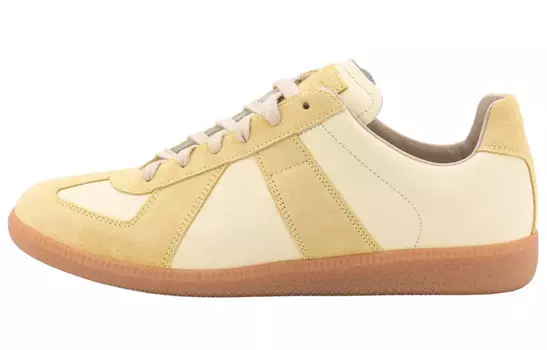 Кроссовки кожаные Maison Margiela Replica, бежево-желтый